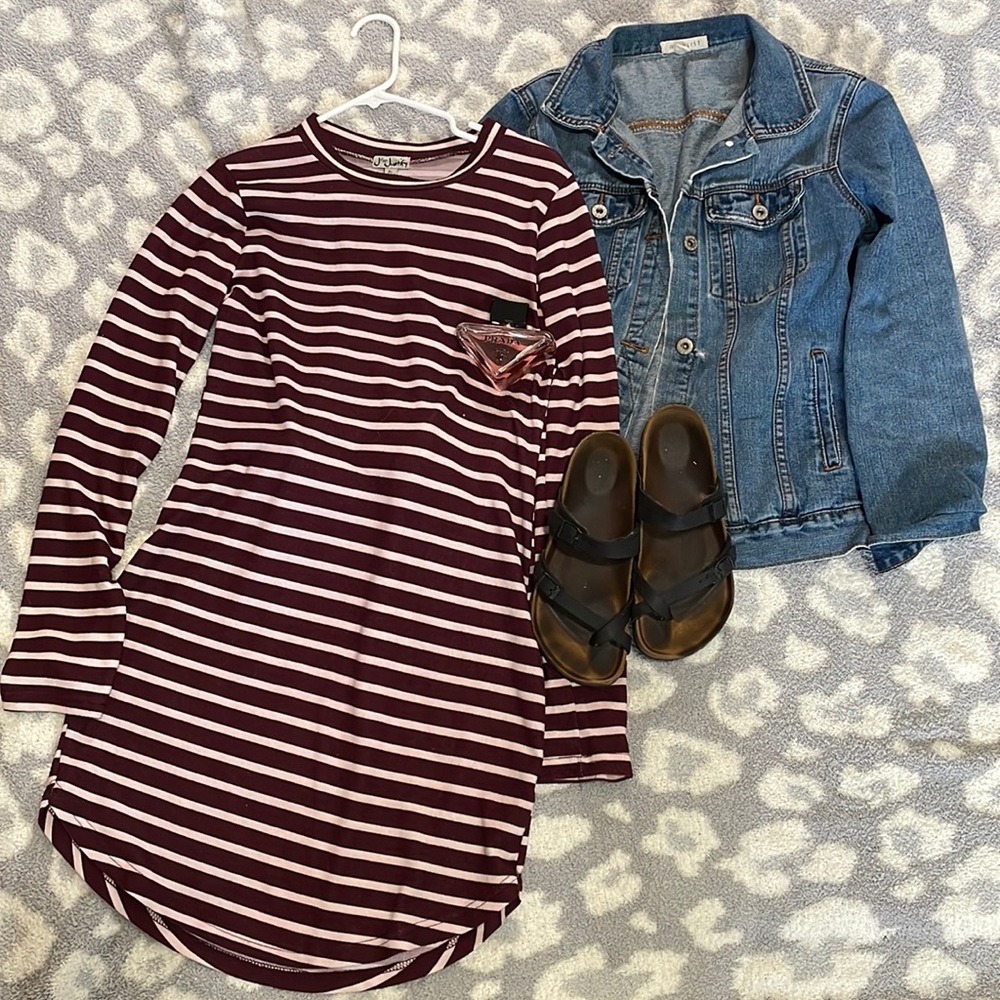 J for Justify XL Long Sleeve Striped Dress